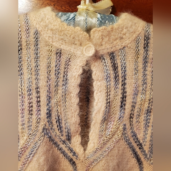 Vintage Jessica Knits hand loomed and crocheted angora Sweater and Skirt, Size S - Picture 2 of 8